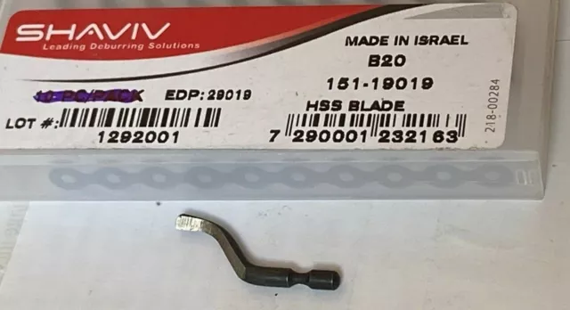B20 Shaviv Deburring Blade, Hss, New, 2 Blades/Lot