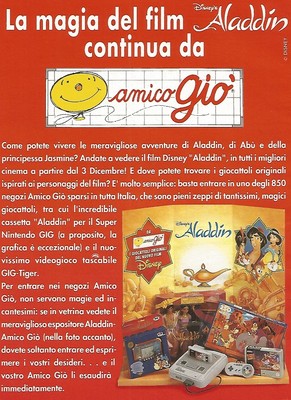 Pubblicità del 1993 X1773 Aladdin ti aspetta in libreria Ad Disney libri 