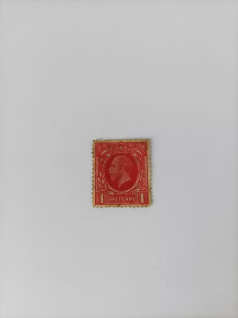 King George V - One Penny Stamp - Red