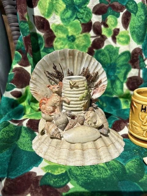VTG Hawaiian Tiki Bar decor Treasure Craft Menehune, Shot glass, Hula Girl, Art 2