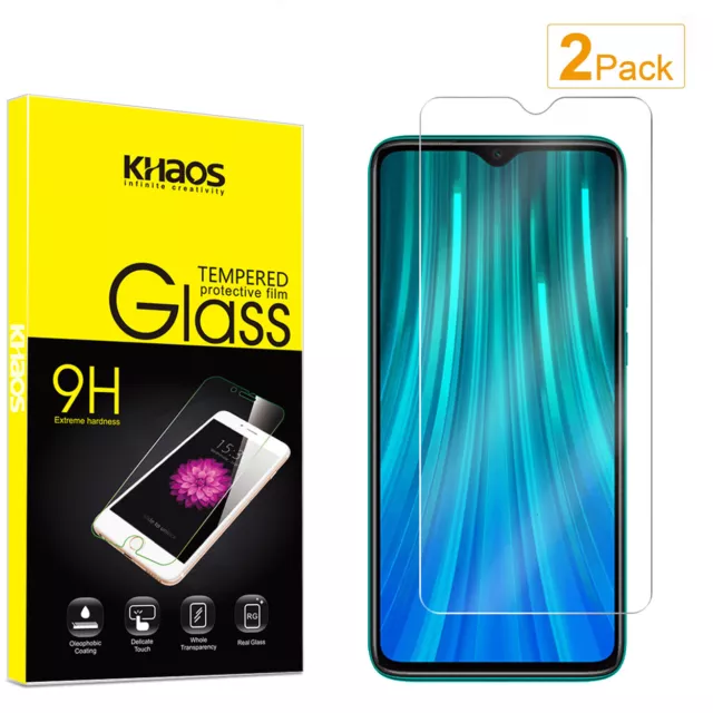 2-Pack Khaos For Xiaomi Redmi Note 8 Pro Tempered Glass Screen Protector