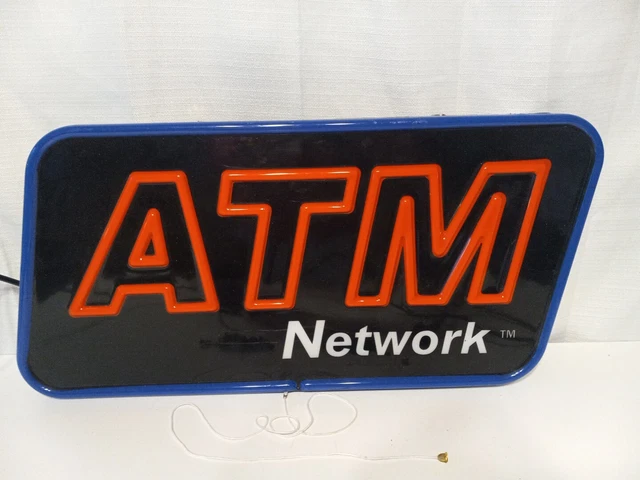 ATM Network Lighted Hanging Sign Pull Chain Store Sign Business