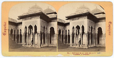 Grenade Granada Alhambra 2571 Espagne Photo J Andrieu Stereo Vintage c1870 