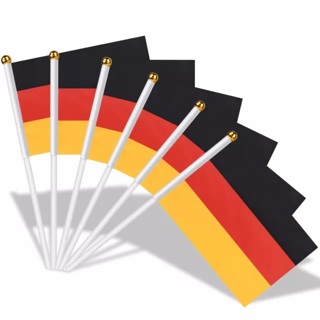 AhfuLife Klein Deutschland Flagge, 15 Stück Deutsche Mini Handgehaltene Flaggen