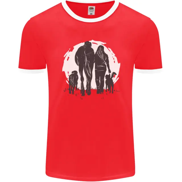 A Horse and Dogs Equestrian Riding Rider Mens Ringer T-Shirt FotL
