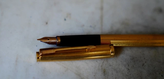 Stylo Plume Ancien Stylomine 303 - Plume Or 18 Carats, France, Vintage à Restaurer (occasion)