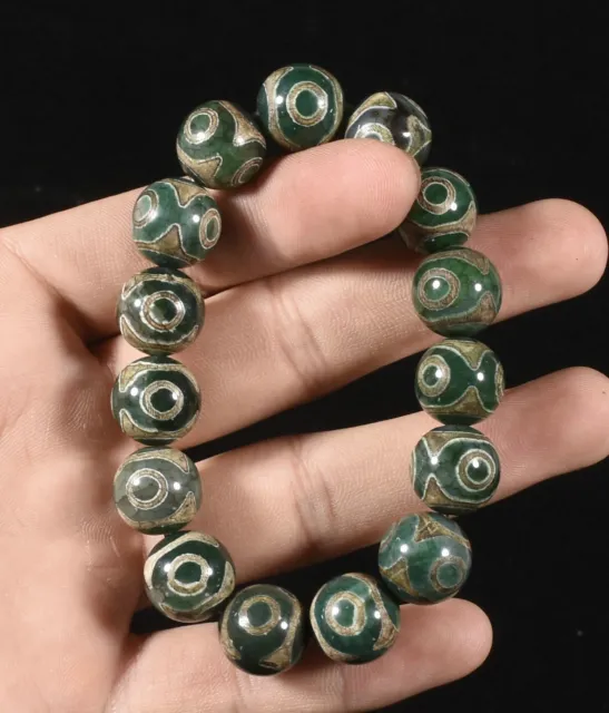 Tibet Natürlicher Achat Onyx Dzi Perlen Amulett Exorzismus Armband Kette Armband