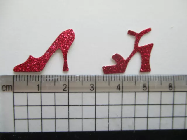 26 Die Cuts Glitter Shoes & Sandals - small tiny bright glitter  card toppers 2