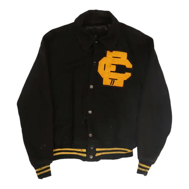 Vintage Unbranded Varsity Jacket - XS Black Polyester