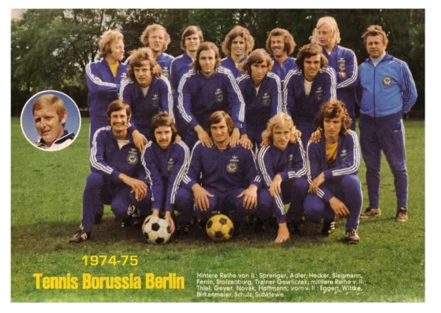 Tennis Borussia Berlin Mannschaftskarte 1974-75