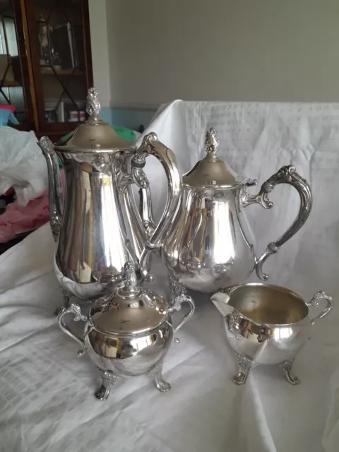 silver plated tea and coffee set