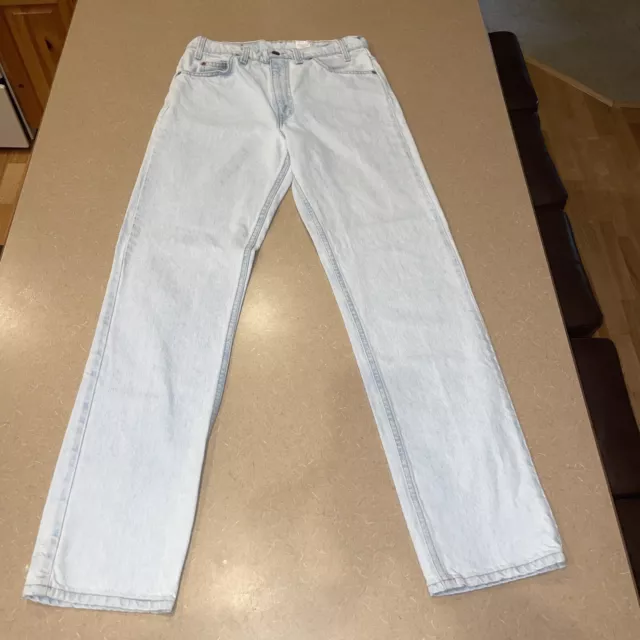 Levi's 505 Orange Tab Straight Vintage Jeans Light Acid Wash Y2K Size 33x34 90s