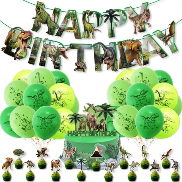 Alles Gute zum Geburtstag Banner Folienballons-Set Dino-Themenparty