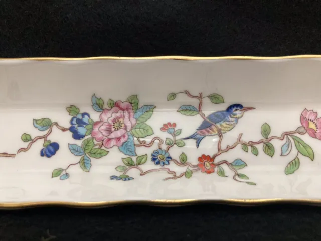 Aynsley Pembroke Fine Bone China  Tray 8” x 2” Birds Floral Dish