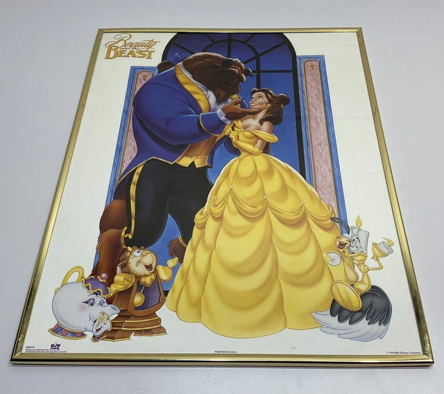 VINTAGE 1991 BEAUTY and The Beast Framed Movie Poster 82018 OSP 16"x20