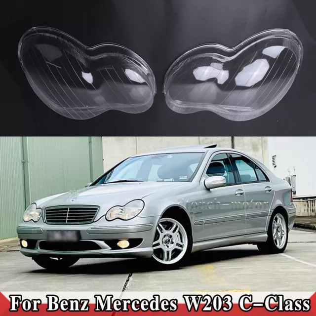 Per Mercedes Benz C-Class W203 2001-2007 Faro Lente di copertura Plastica Cover