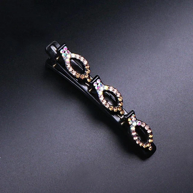 Fermacapelli intrecciati pietra cristallo scintillante raso M F1Z strass Z9T3