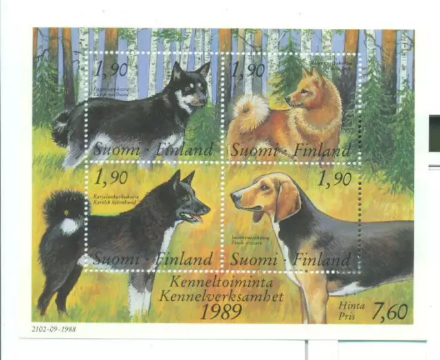 Cani: Foglietto Finlandia 1989 (Nuovi) MNH