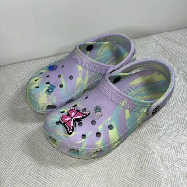 Crocs Shoes Girls Youth 4 Classic Marbled Slip On Clogs 207464