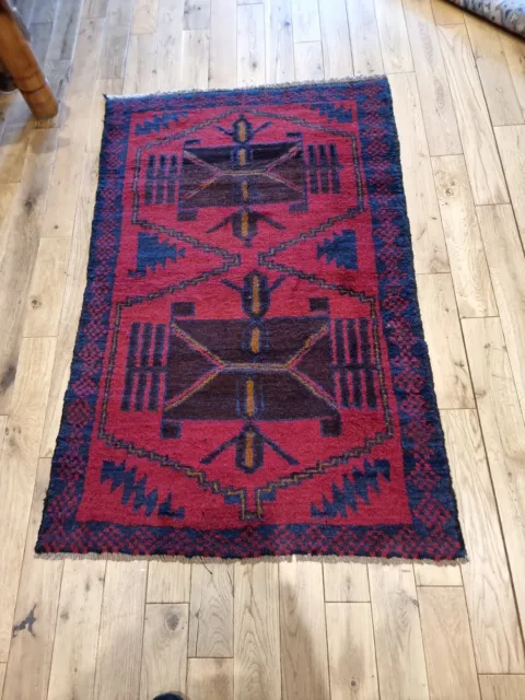 New Hand made Hand Knotted AFGHAN Belouch Rug 132cm X 85cm