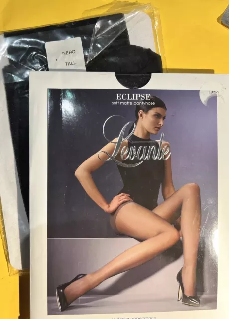 LEVANTE @ Myer 2 Pairs Finest ECLIPSE PANTYHOSE Size Tall Colour Nero/Black