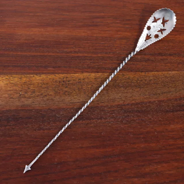 F S Gilbert Aesthetic Sterling Silver Parcel Gilt Mote Spoon 1879-1912 No Mono