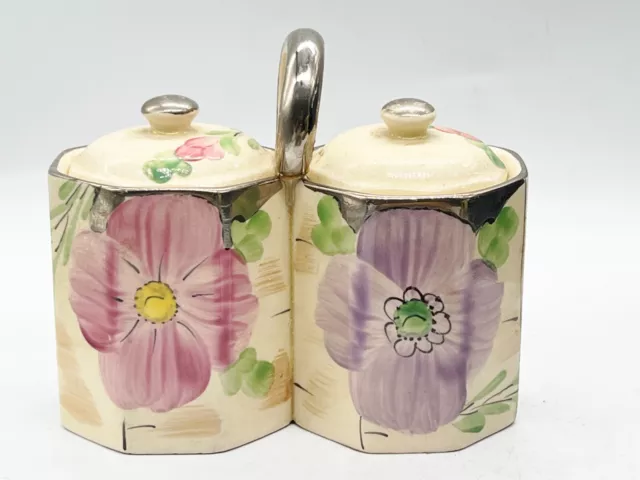 Vintage Arthur Wood Lidded Cruet Cream Jam Preserve Pot Handled