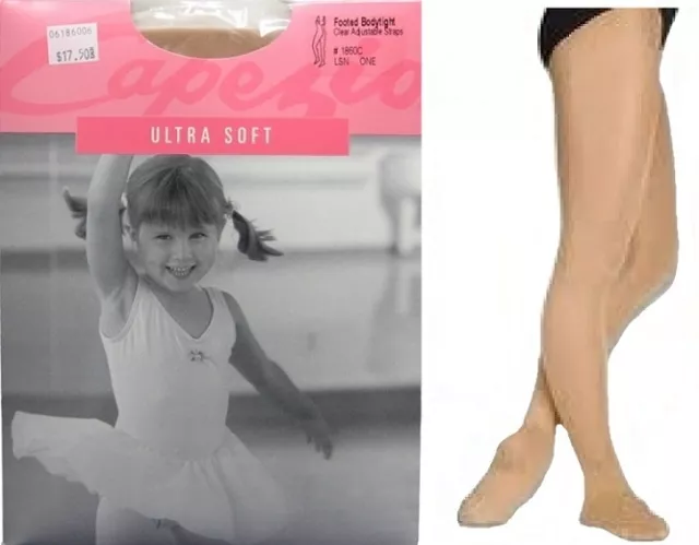 Dance Tap Ice Skating CAPEZIO #1808C SUN Ultra Shimmery footed tights Girls MS