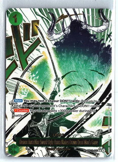 【PSA10】 DEAD MAN'S GAME ALTERNATE ART Asura Blades Drawn Dead Man's Game (Alt Art) OP12-037 R