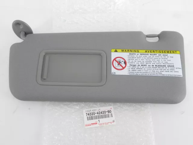 Genuine OEM Toyota 74320-42420-B0 Gray Driver Sunvisor Shade 2004-2005 RAV4