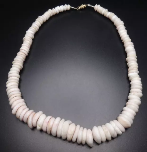 Vintage 70's Puka Shell Necklace Surfer Hawaiian Hawaii Chunky 19"