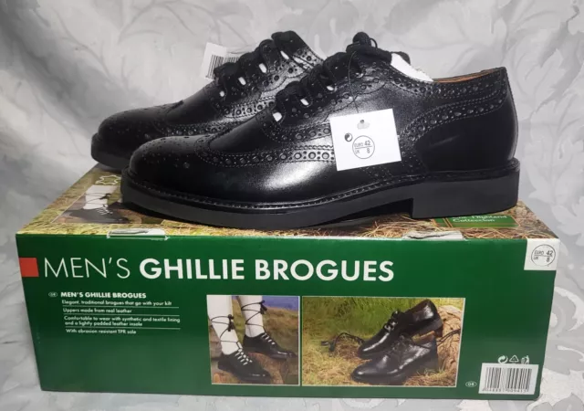 The Highland Collection Ghillie Brogues Scottish Kilt Shoes Leather Shoes UK 8