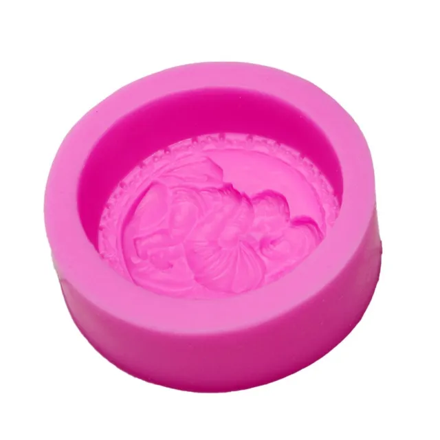 Moldes de jabón rosa silicona 9.4*9.4*3.3 cm madre bebé moldes silicona hechos a mano