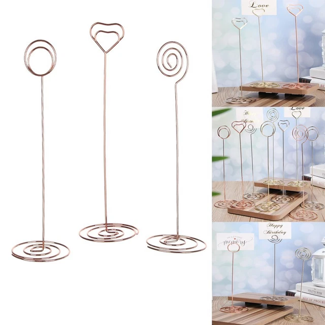 Grapas de oro rosa soporte mapa del lugar Table Numbers Holder fotos clips