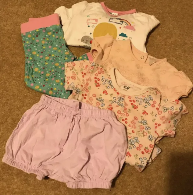 Baby Girls Clothes Bundle 12-18m Pyjamas Short Sleeve Bodysuit Gap Shorts Summer