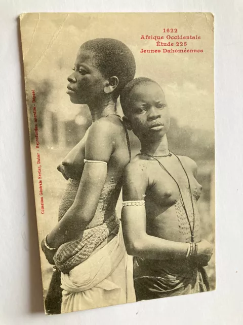 Cpa Afrique occidentale Nu " jeunes Dahoméennes "