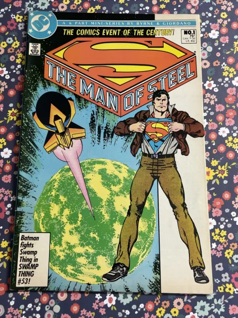 Superman Man Of Steel #1 John Byrne Newsstand Variant Cover 1986 Dc Comics
