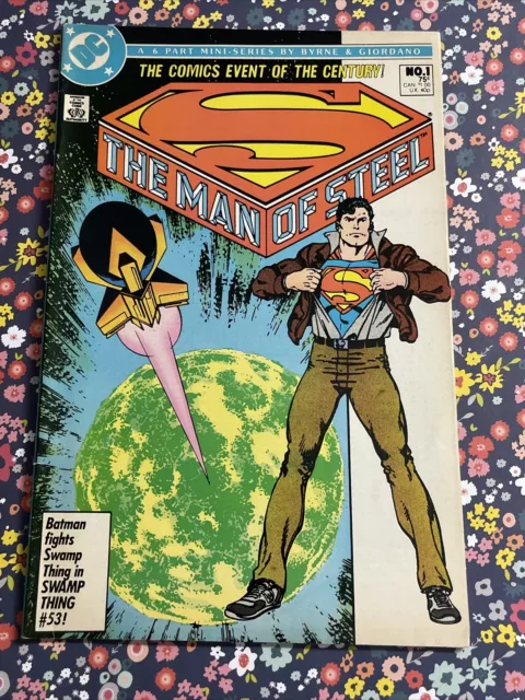Superman Man Of Steel #1 John Byrne Newsstand Variant Cover 1986 Dc Comics