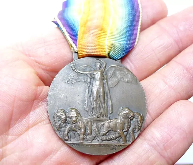Medaglia Militare Prima Guerra Mondiale Ww1 Interalleata Nastrino Originale