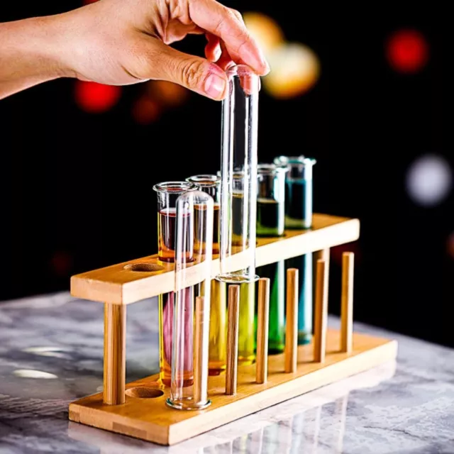 6/8/10/12 Holes Wooden Test Tube Stand Laboratory Test Tube Support Rack Shelf