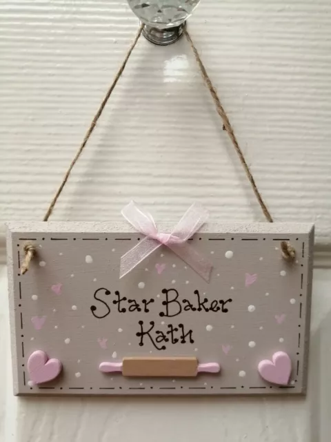 🍰 Handmade Personalised Baking Kitchen Plaque Sign Gift Present Shabby Chic *