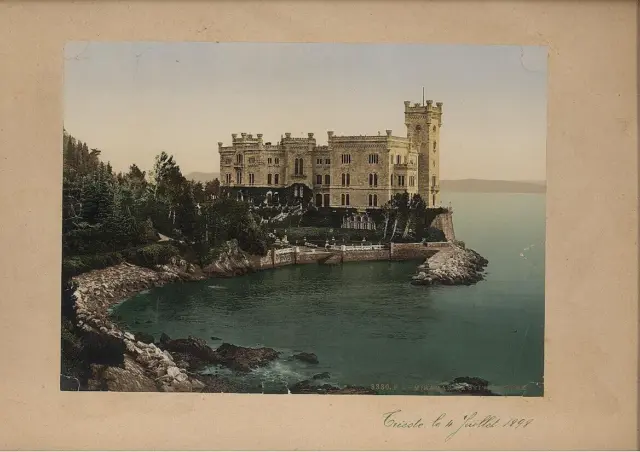 Trieste, Coppia Di Fotografie Miramare Da Settentrione E Levante. 1898