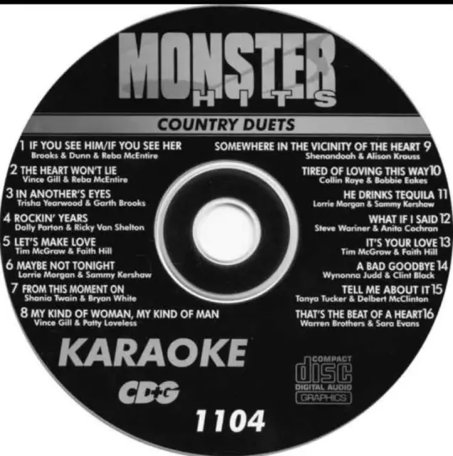 Country Duets Karaoke Cdg Disc Monster Hits Mh1104 Cd Music Songs Cd+G !