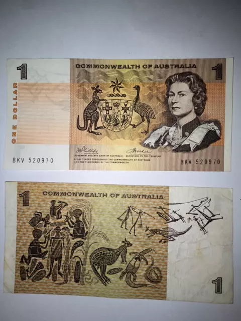 1972 Commonwealth Of Australia $1 paper Bank Note Phillips/Wheeler (Renniks R74)