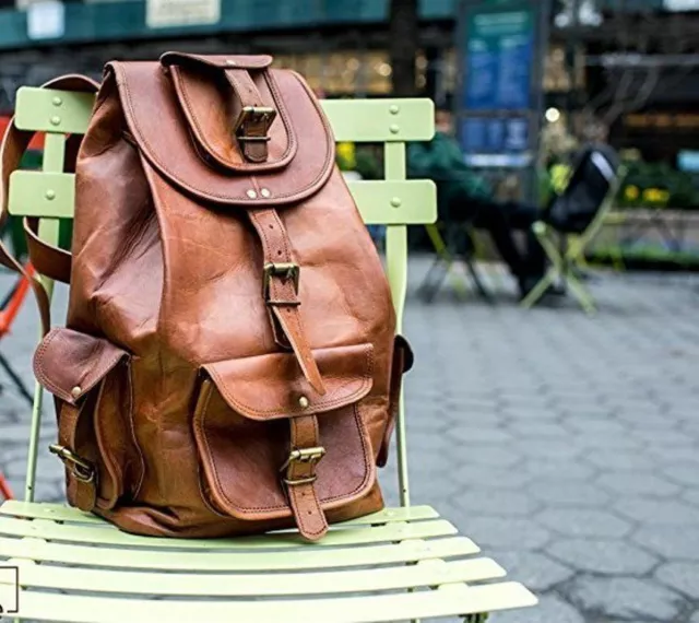 16 New Vintage Leather Travel Shoulder Women Satchel Backpack School Bag... 2