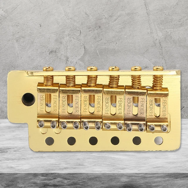 6 Strings Flat Saddle Single Tremolo Bridge System 52.5mm Metal Tailpiece (Gold)