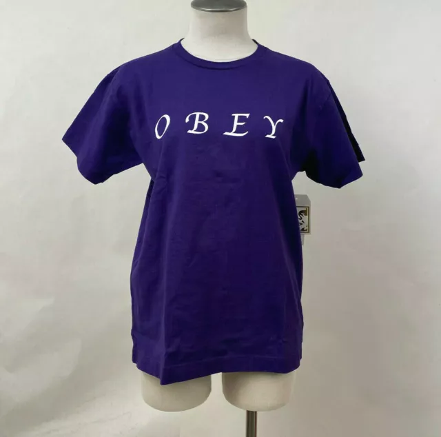 Obey Women's Box T-Shirt Refined Purple Size S NWT Shepard Fairey