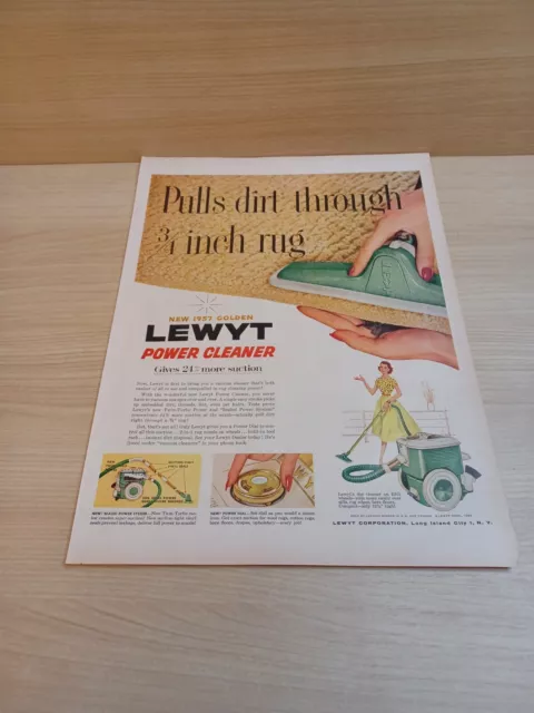 Lewyt Power Cleaner 1956 Vintage Print Ad Life Magazine