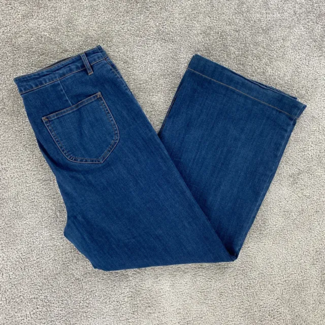 ModCloth Womens Blue Denim Jeans 16 Wide Leg Stretch