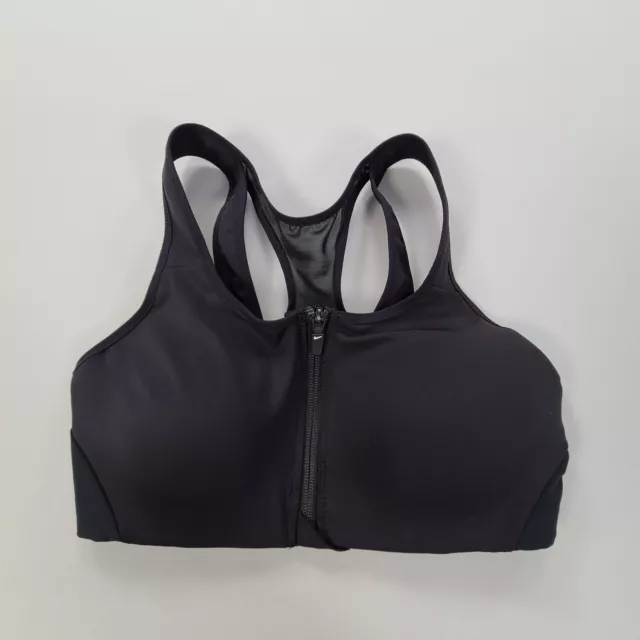 Nike Dri-Fit Women's High-Support Padded Front-Zip Sports Bra Black S MSRP  $60